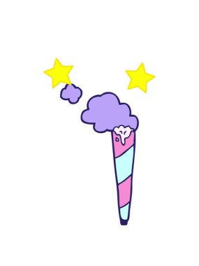 dönen yıldızların çizgi film animasyonları yuvarlanan sigaralar