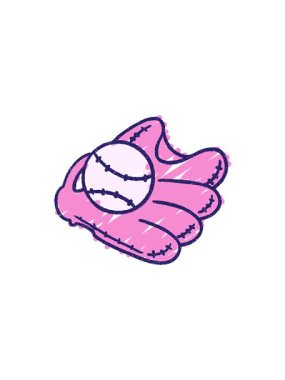 Beyzbol Mitt Tebeşir Çiziminin bölünme etkisi canlandırması