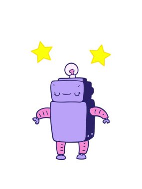 dönen yıldızlar çizgi film robotunun animasyonu