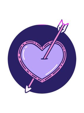 bir okun ve kalbin dövme şeklindeki görüntüsünü canlandırın.