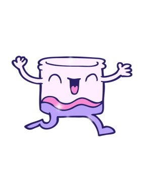 Mutlu çizgi film çizgi filmlerinin ışıltılı efektleri viski bardakları.