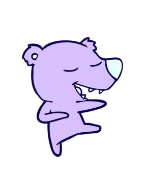 Ayı karikatürünün neon ışık efekti animasyonu