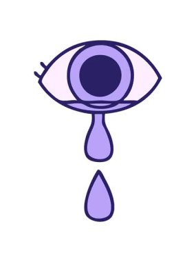 Titreyen hareketler, ağlayan göz karikatürünü canlandırıyor.