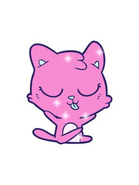 Bir kedi çizgi film çiziminin ışıltı etkisi