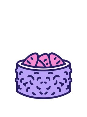 Geleneksel Japon suşi yosunlarının çizgi filminin animasyonunu genişletiyorum.