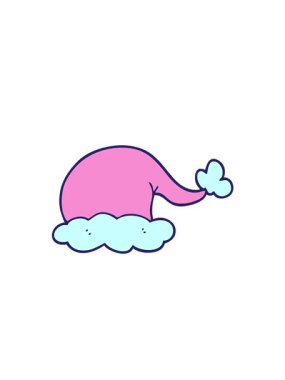 Kalk ve süzül çizgi film karikatür doodle Noel Baba şapkası