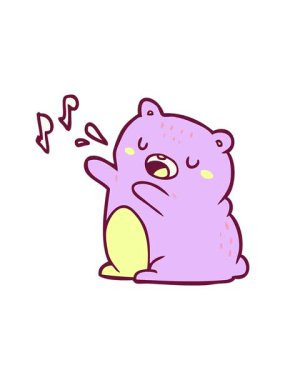 Parlak renkli şarkı söyleyen ayının hareketli animasyonu