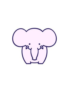 Değişken gölgeli karikatür filinin hareketli animasyonu