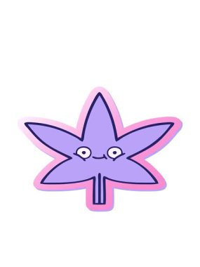 Marihuana yaprağının hareketli çıkartması