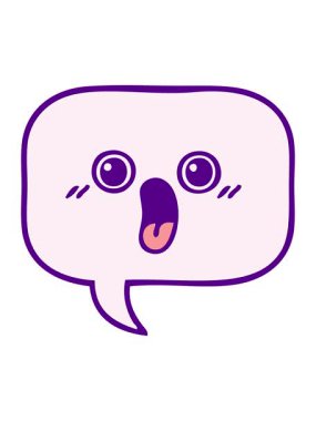 Parlak renkli tatlı bir konuşma baloncuğunun animasyonunu salla ve durdur