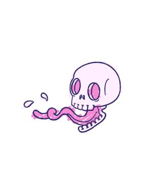 Korkunç Kafatası Tebeşiri Çiziminin radyoaktif parlak animasyonu