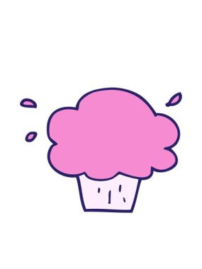 Çizgi film sevimli kekin hareketli animasyonu