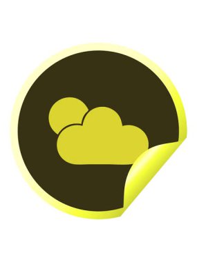 Güneş ışığı ve bulutun dairesel soyulan çıkartma çizgi filminin renk animasyonu