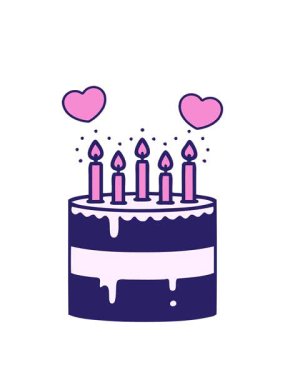 Animasyon şeklinde dönen kalpler geleneksel bir pasta şeklinde dövme.