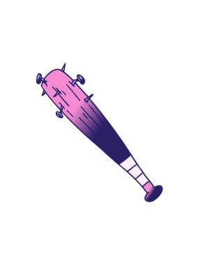 Elin hareketli animasyonu çizilmiş bir yarasanın karikatürü çivili.