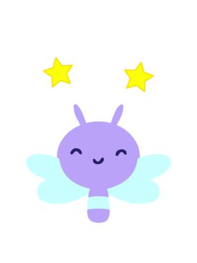 dönen yıldızlar sevimli çizgi film böcek tasarımının animasyonu