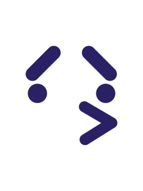 Basit endişeli kuş yüzü simgesinin bölünme etkisi canlandırması