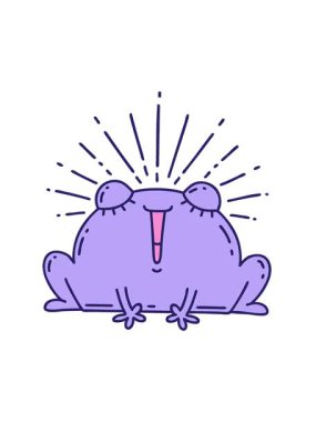 Geleneksel dövme stili mutlu kurbağanın titreşimli animasyonu