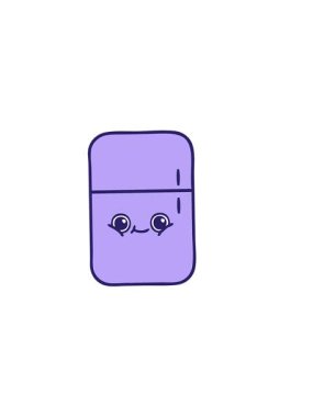 Buzdolabı karikatürünün yatay titreşimli animasyonu