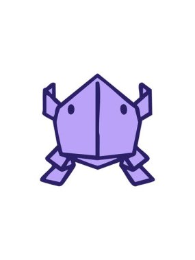 Japon katlanmış kağıt origami zıplayan kurbağanın canlandırma etkisi.