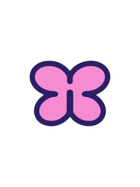 basit bir kelebek çiziminin hareketli animasyonu