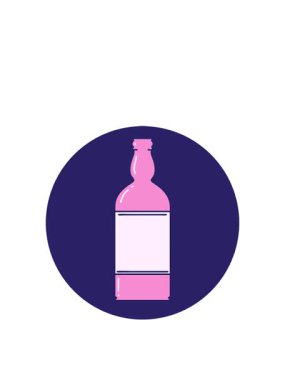 Şişenin ikonik dövme görüntüsünün zıplama hareketi animasyonu