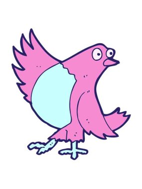 Dans eden robin çizgi filminin titreşimli animasyonu