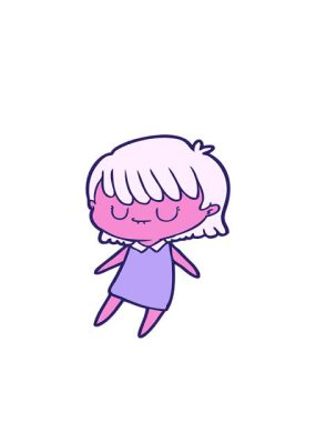 neon rengi palet kadın çizgi filminin hareketli animasyonu