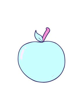 karikatür elma resminin basınçlı canlandırması