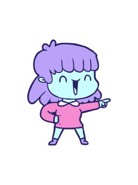 Neon renkli karikatür çizen kadının hareketli animasyonu