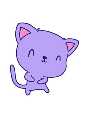 jiggle and pause animation of illustration design of cute kawaii cat
