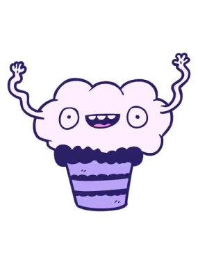 Komik karikatür kekinin titreyen hareketli animasyonu