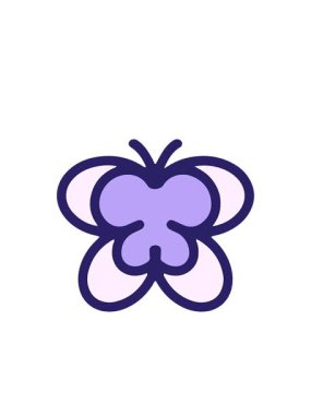 Yanıp sönen radyal çizgiler basit, cesur, sevimli kelebeğin animasyonu