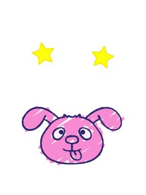 dönen yıldız animasyonu Köpek Yüzlü Tebeşir Çizimi