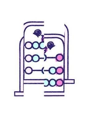 Abaküs Tebeşir Çiziminin bölünmüş hareket animasyonu