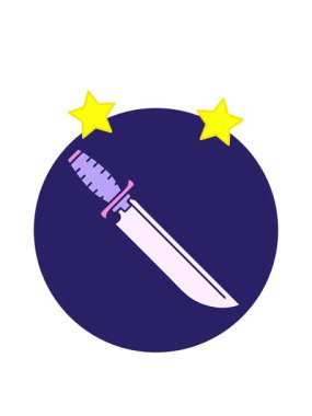 dönen yıldızlar dövme stili bir bıçağın animasyonu