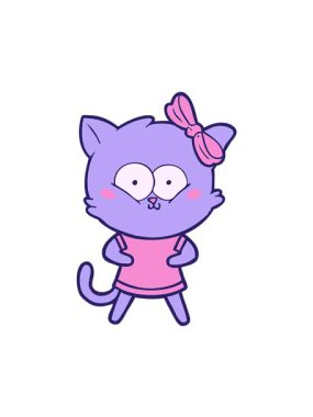 Bir karikatür kedi karakterinin titreşimli hareketi