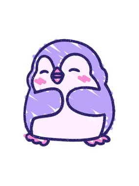 Tatlı Penguen Tebeşiri Çiziminin Animasyonunu Salla ve Durdur