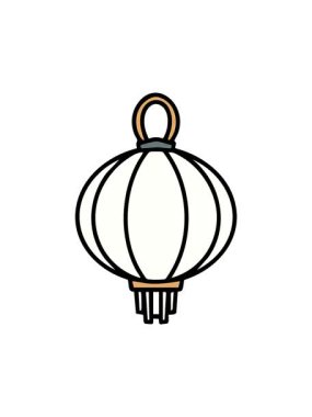 Geleneksel Japon zanaat tarzında asılı duran lambaların animasyonuna dikkat edin.