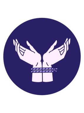 Bir çift bağlanmış elin ikonik dövme şeklindeki hareketli animasyonu