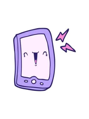 Tatlı çizgi film cep telefonunun titreyen hareketli animasyonu