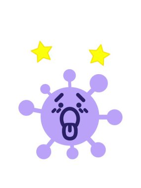 dönen yıldızlar yorgun soluyan virüsün animasyonu