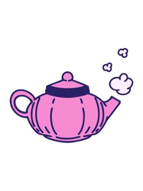 Seramik Japon çay demliği dizaynının titreşimli animasyonu