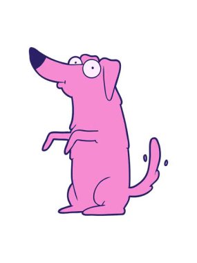 Çizgi filmdeki mutlu köpeğin animasyonunu renklendir