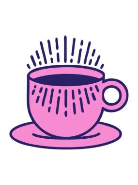 Dövme tasarımı kahve fincanının canlandırma efekti