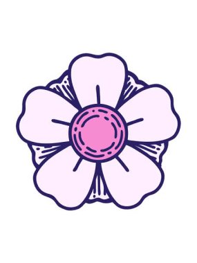 Geleneksel dövme stili dekoratif çiçeğin hareketli animasyonu