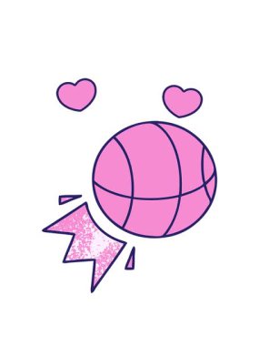 dönen kalpler eski grunge doku çizgi filmi basketbol topu animasyonu