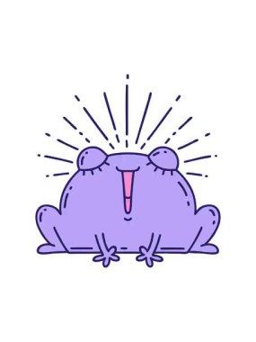 Geleneksel dövme stili mutlu kurbağanın canlandırma efektini pikselleştir