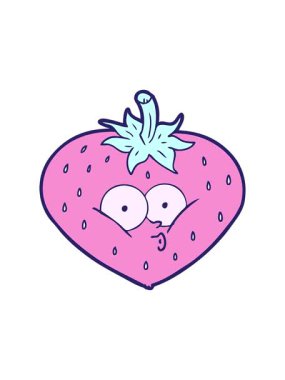 Karikatür çilek tasarımının dikkat çekici animasyonu