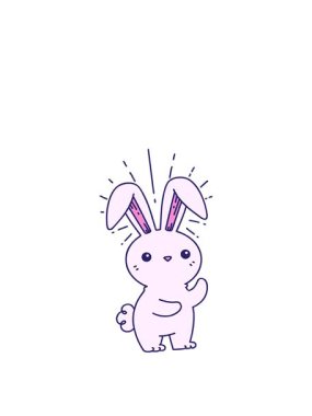 Geleneksel dövme stili şirin tavşanın animasyonunu genişletiyorum.